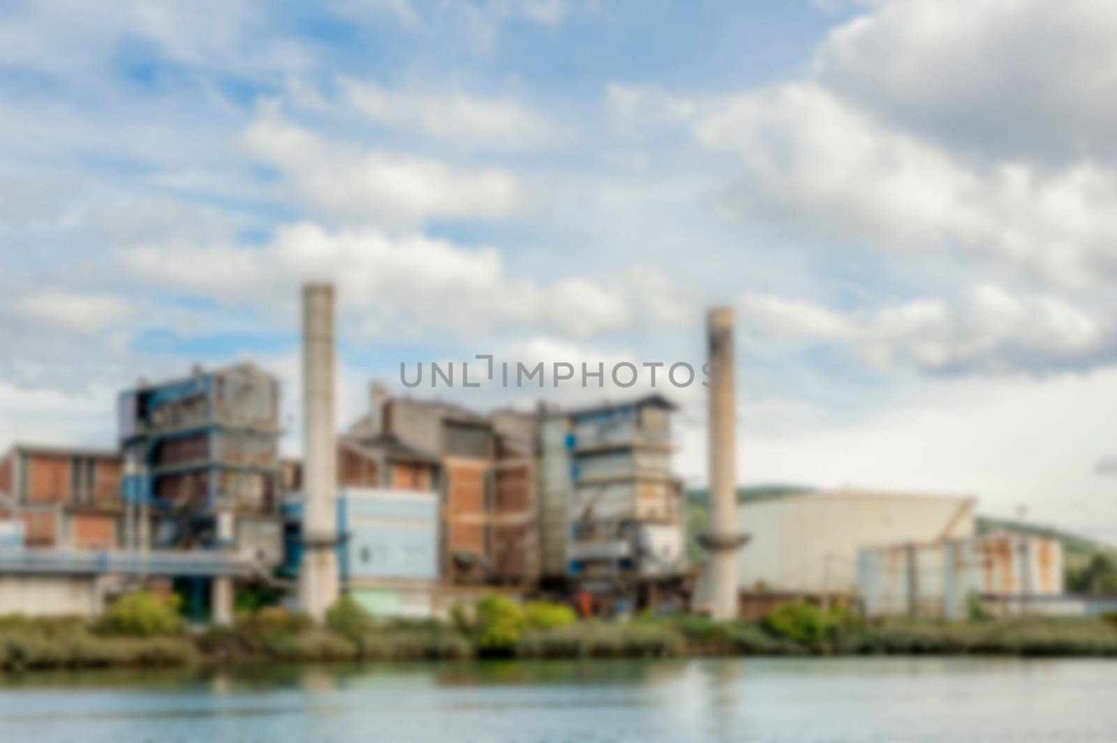 Blurred Old factory .Blur backgrounds concept