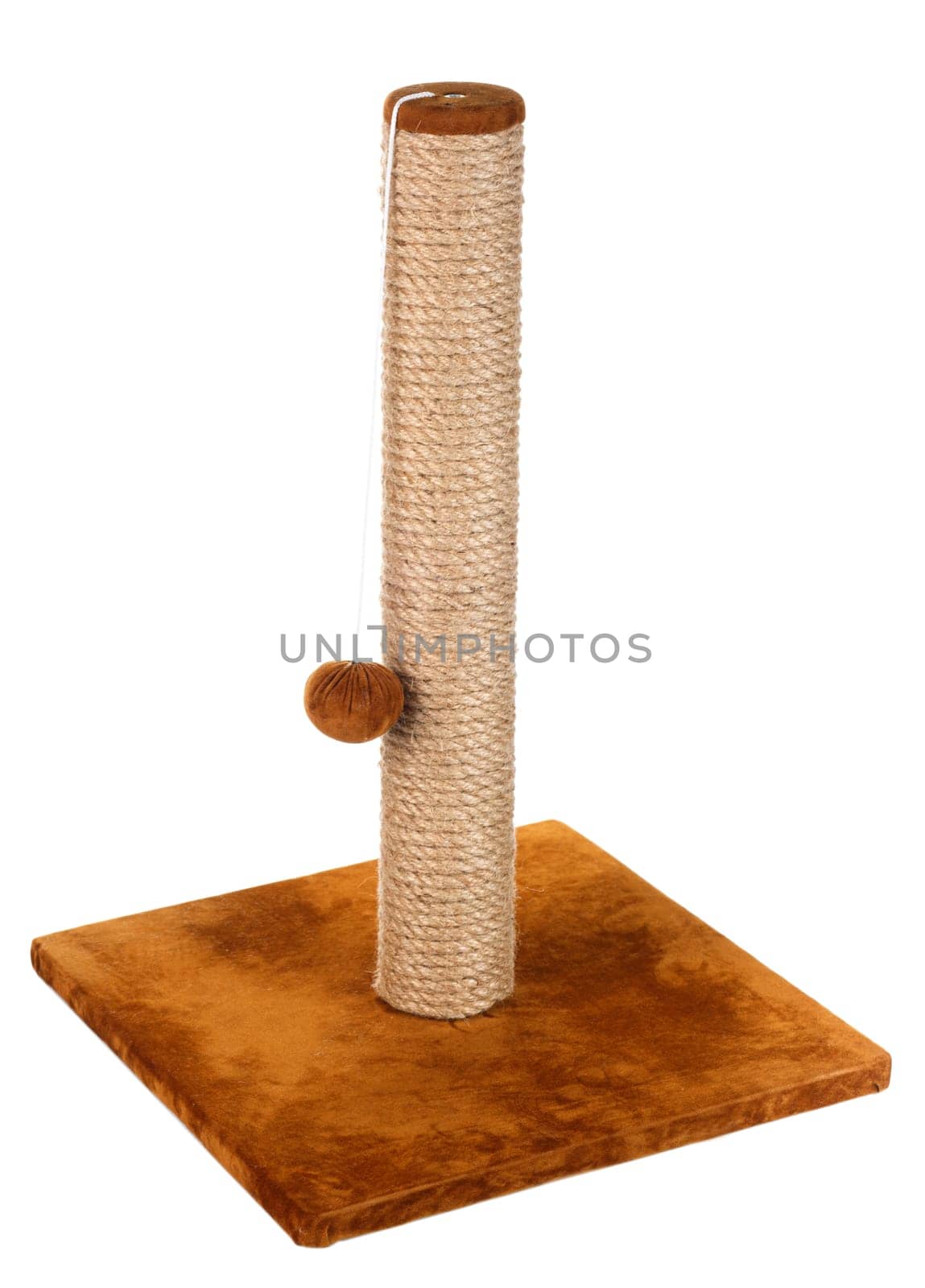 Cat scratching post  isolated on  white  background