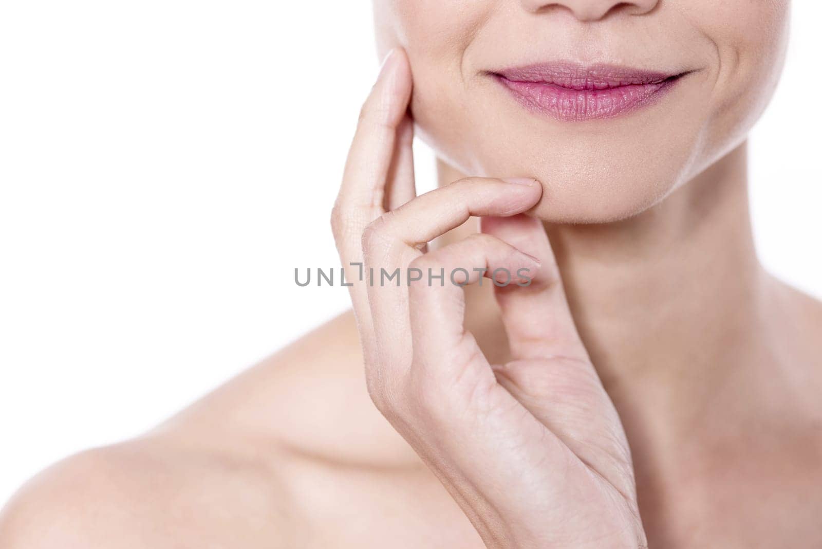 Cropped closeup of a beautiful pair of smiling lips