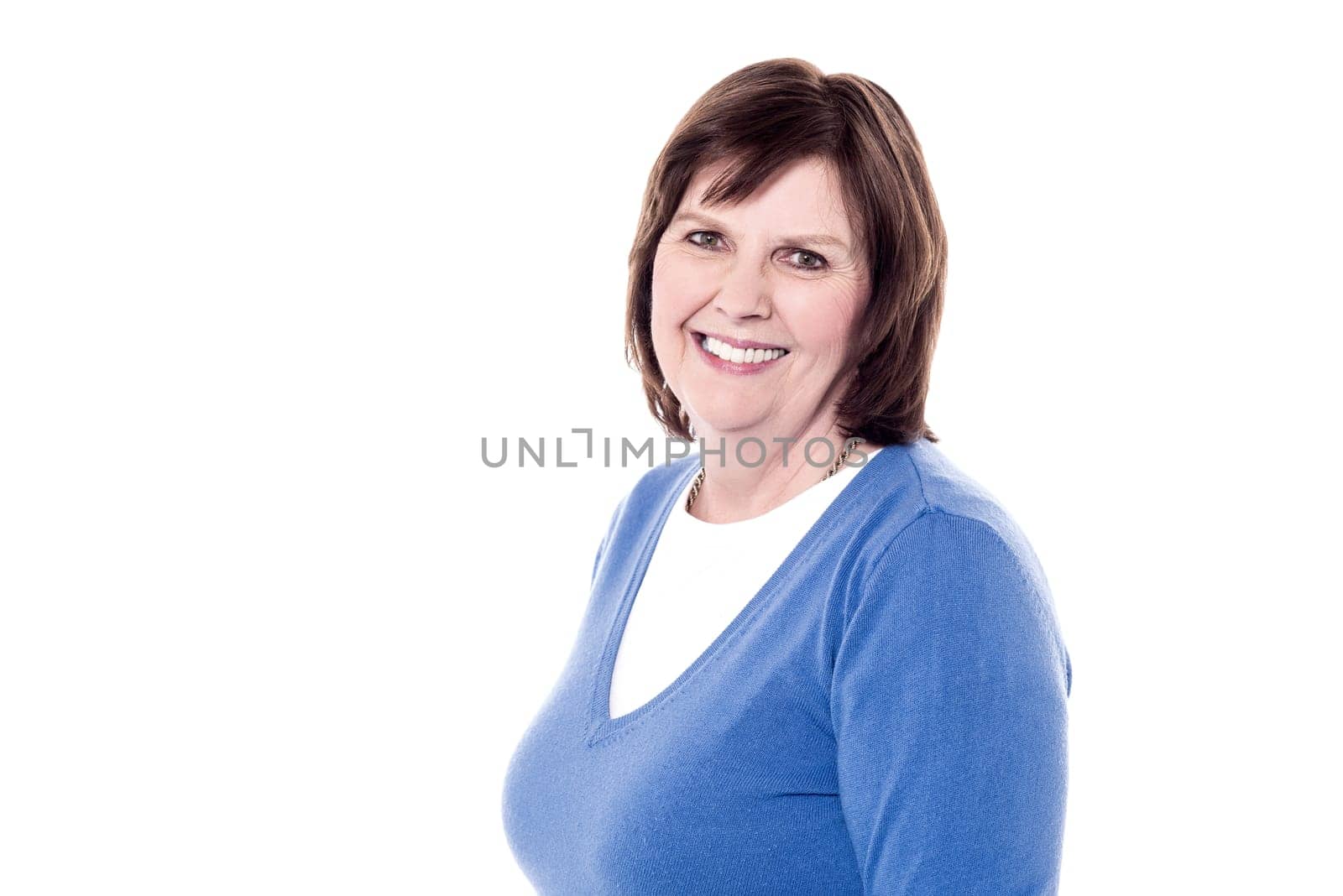 Casual senior woman posing to camera
