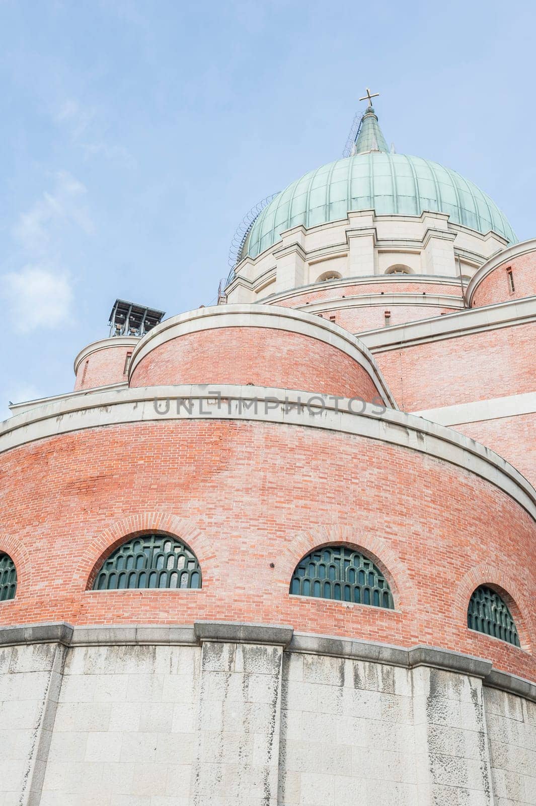 The architecture of the Church War Memorial in Udine Italy