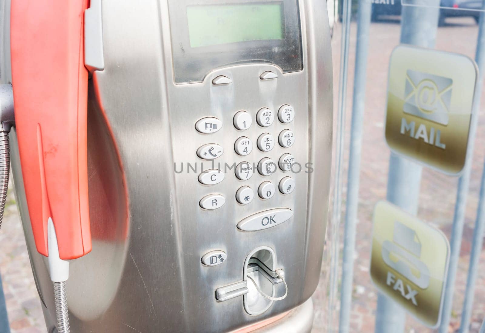 Old public payphone, no longer in operation.
