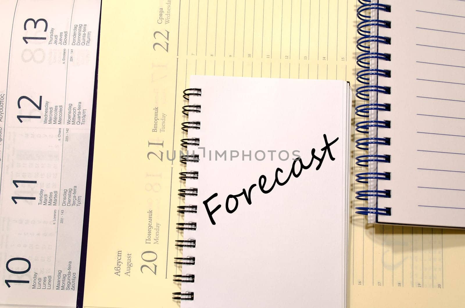 Forecast text concept write on notebook