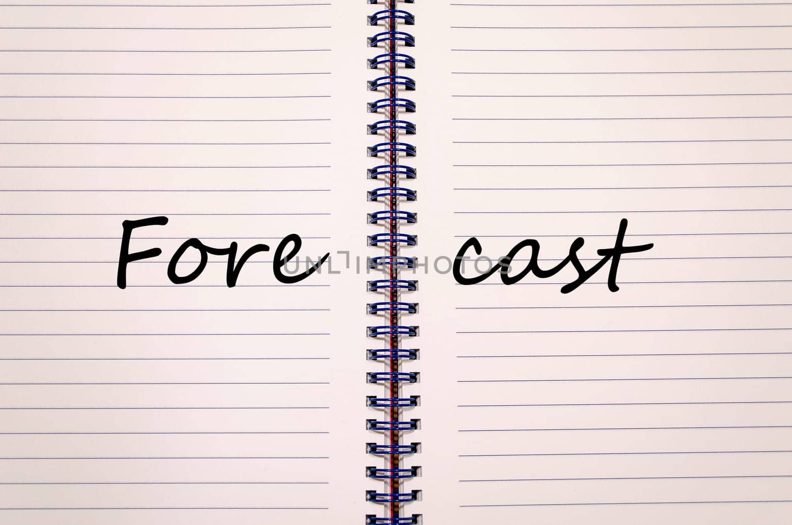 Forecast text concept write on notebook
