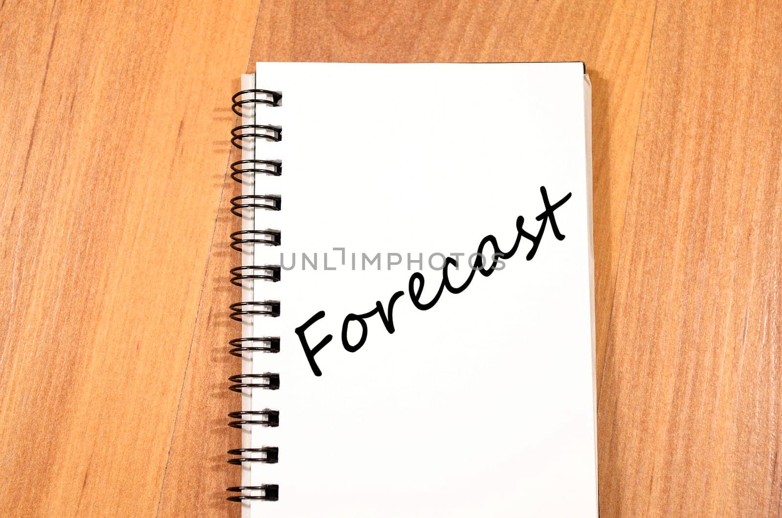 Forecast text concept write on notebook
