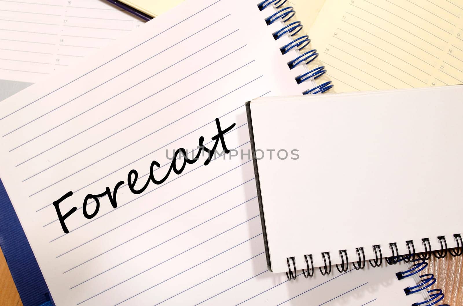 Forecast text concept write on notebook
