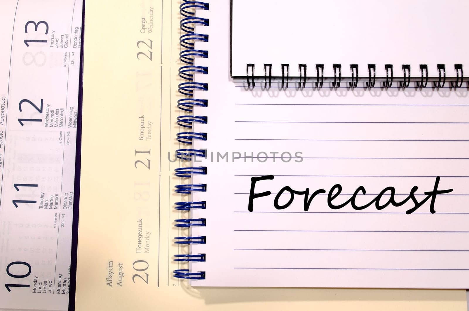 Forecast text concept write on notebook