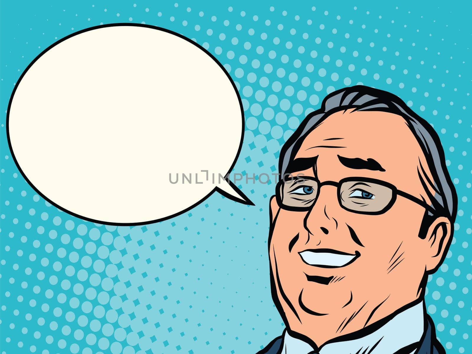 face business boss comic book bubble pop art retro style