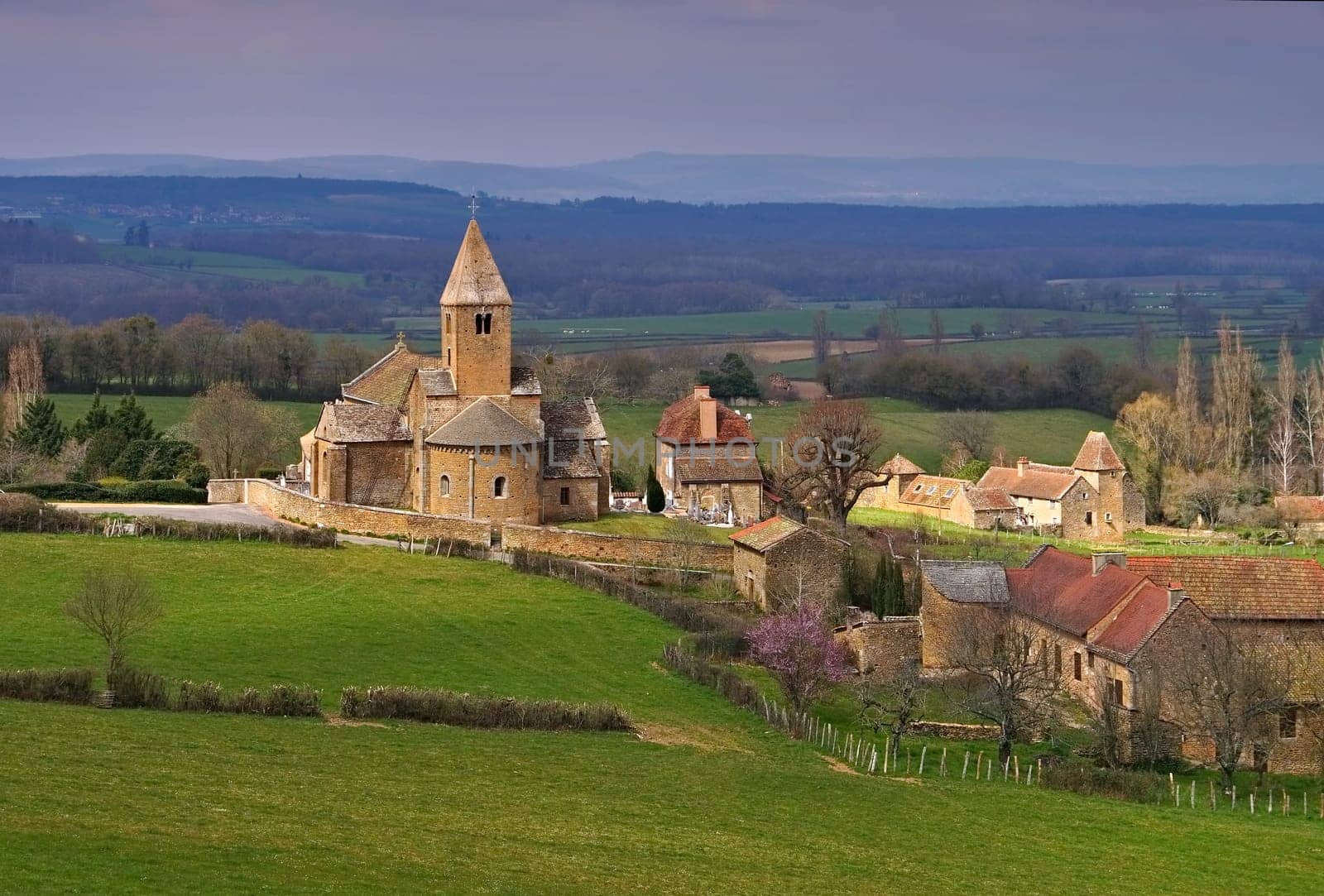 Village La Chapelle-Sous-Brancion in Burgundy- the village La Chapelle-Sous-Brancion in Burgundy,France