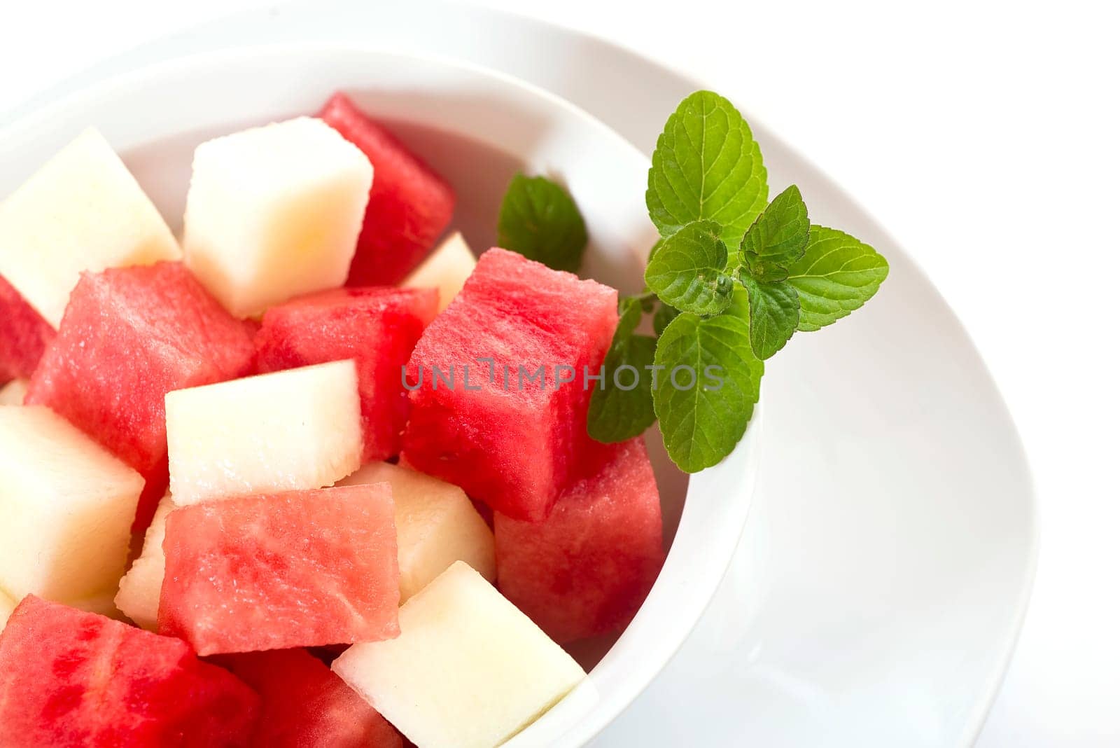 diced melon,watermelon on a light background