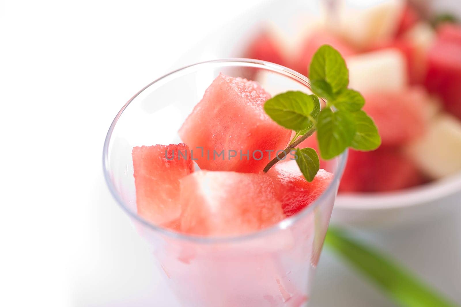 diced melon,watermelon on a light background