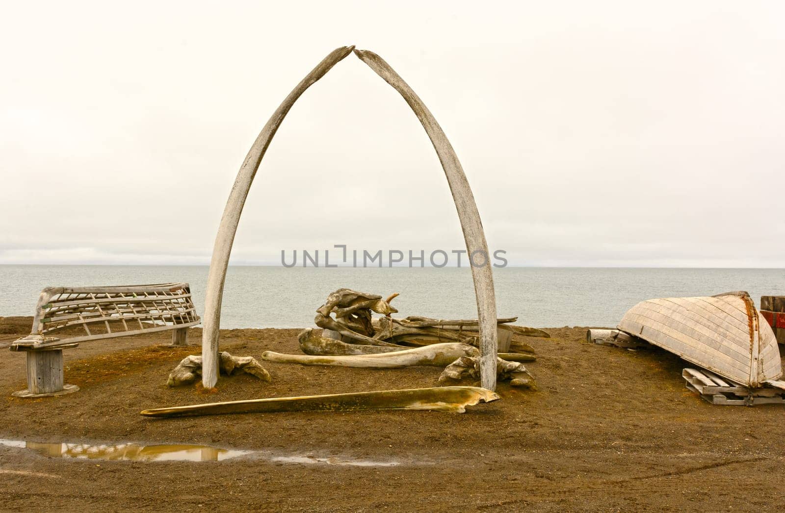 Whaling Monument in a Barrow, Alaska a Native Whaling Village