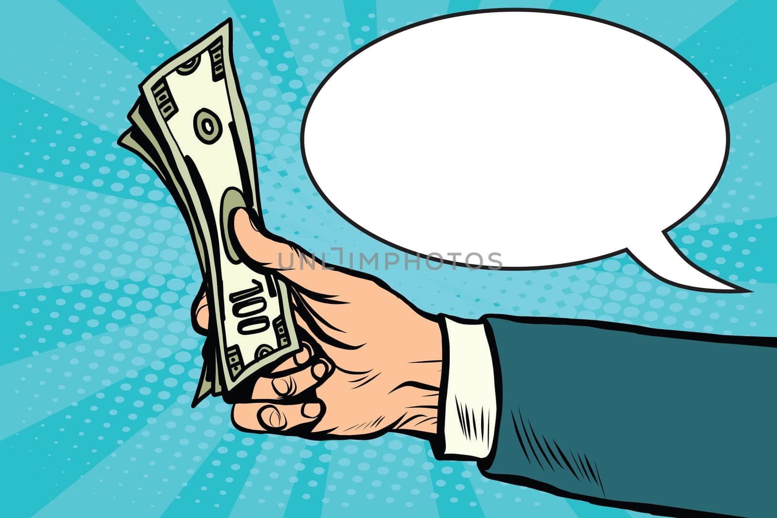 Cash dollars money Finance retro vector pop art retro style
