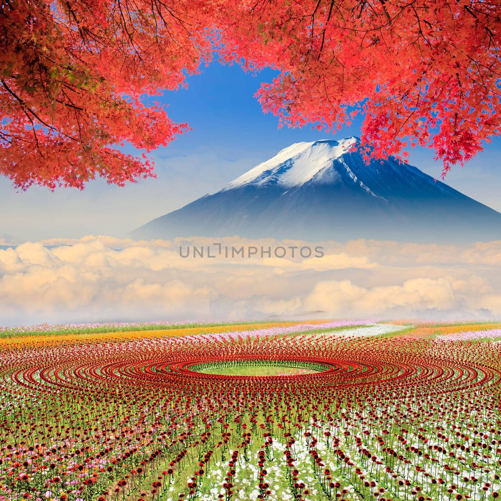 The beautiful landscape with nice background color