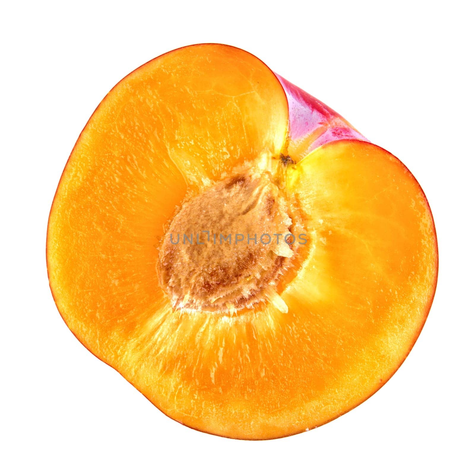 Cut plum isolated on a white background
