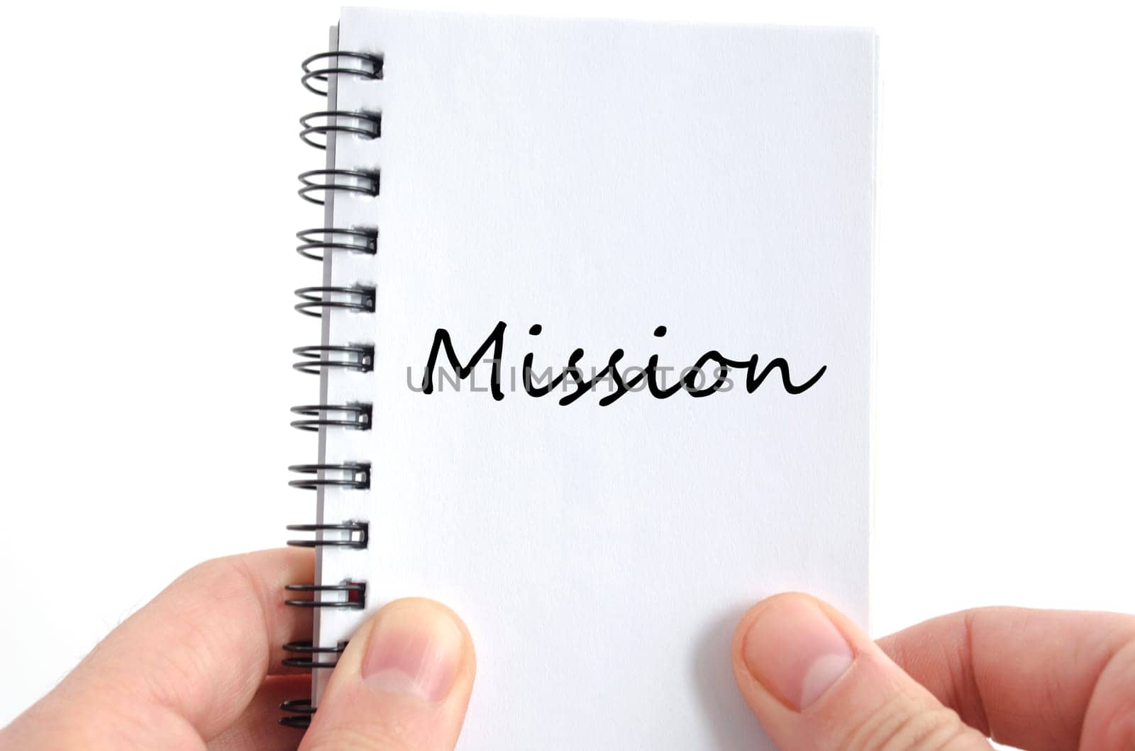 Mission text concept isolated over white background