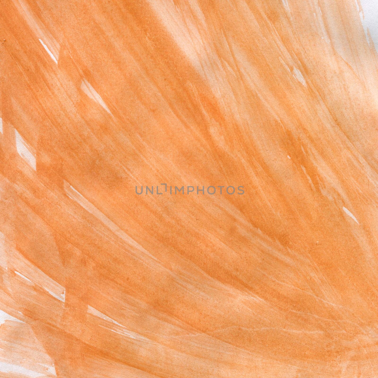 Orange hand drawn watercolor background, painting raster illustration.
