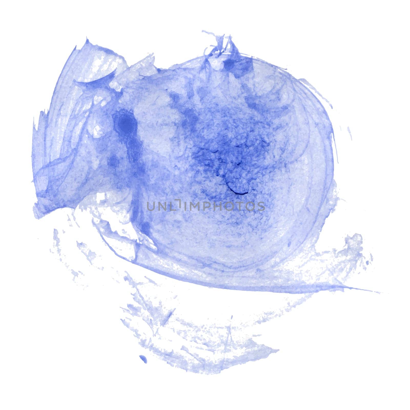Blue watercolor brushed painting background made in vector.