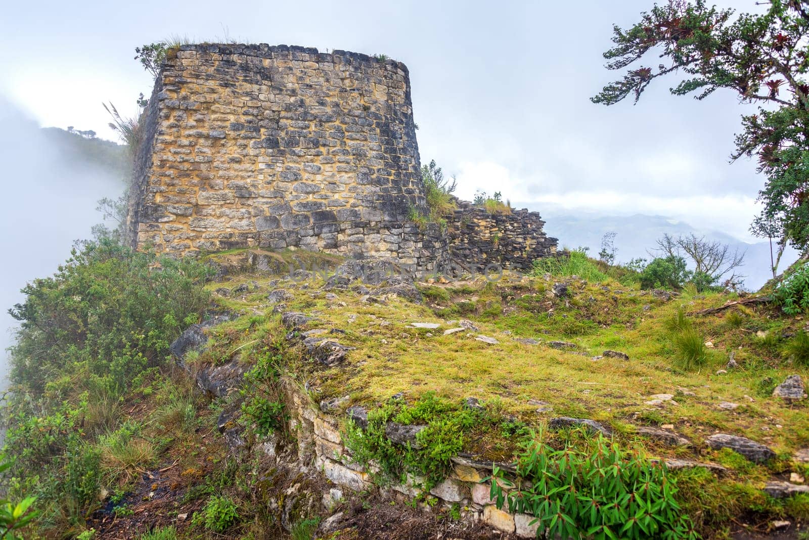 Stone ruins from the Chachapoyas culture in Kuelap, Peru