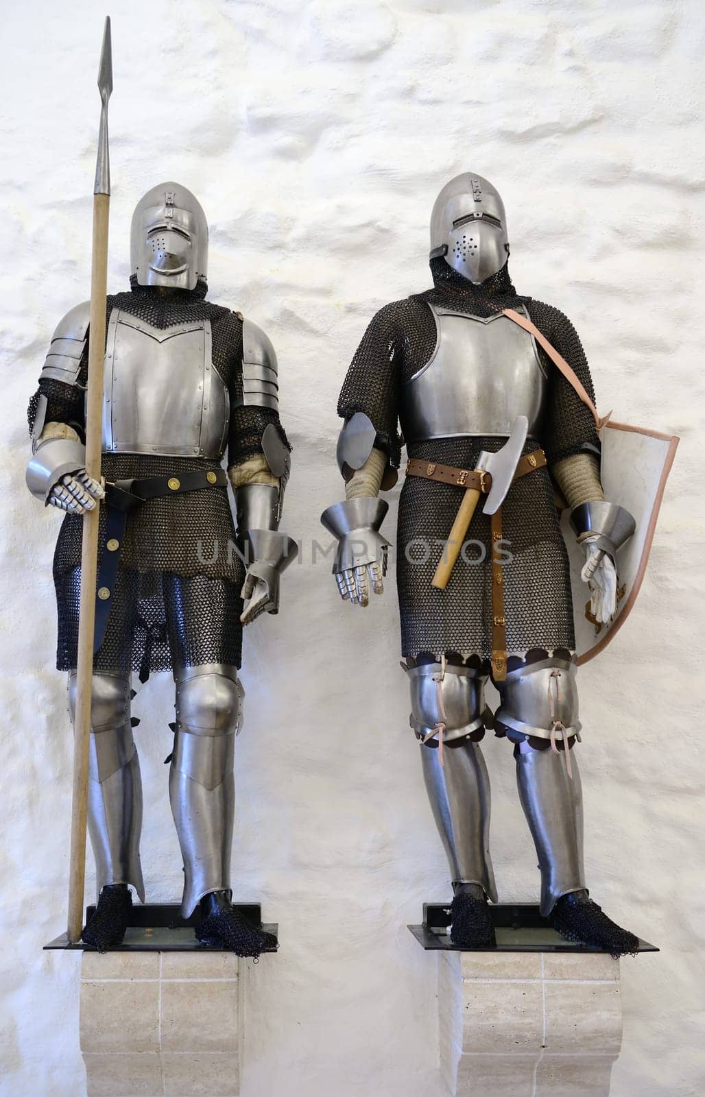 Two suits of knight armour in Diosgyor Castle, Hungary.