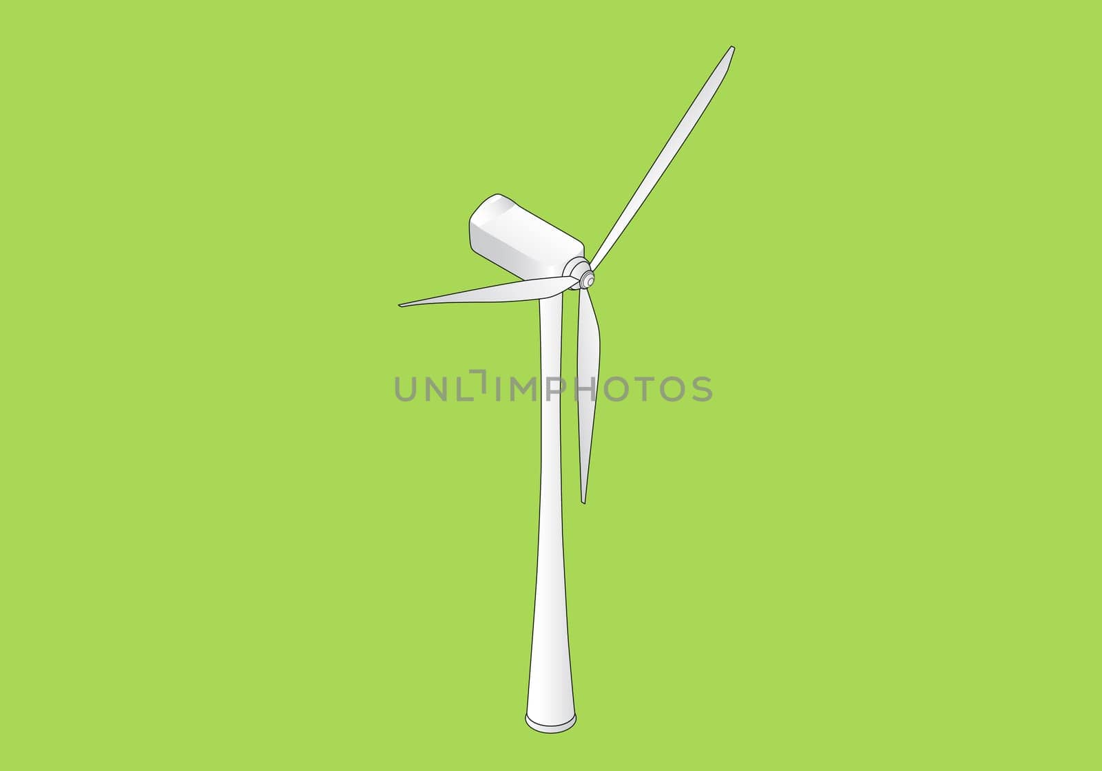 Wind turbine isometric flat vector 3d illustration, Wind generator.