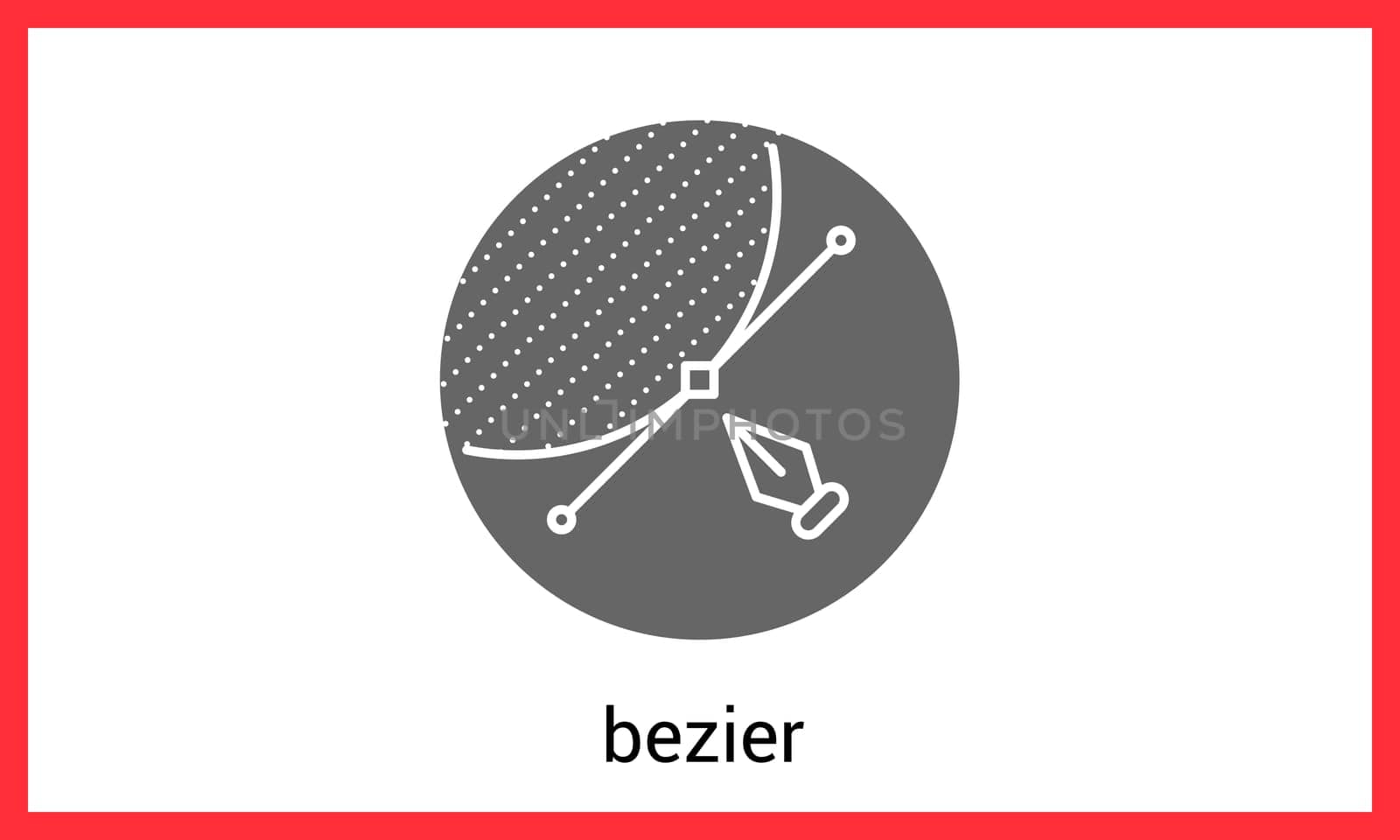 Bezier curve contour outline eps vector icon.