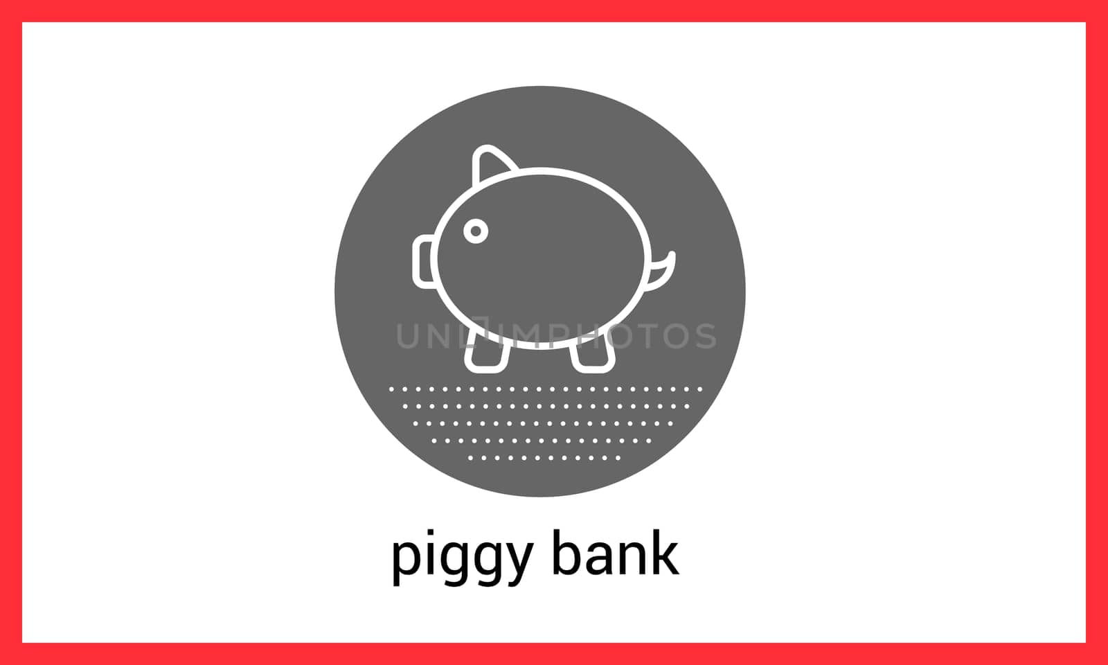 Piggy bank contour outline vector icon. linear pictogram