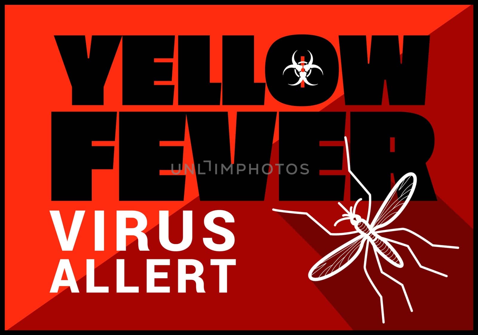 Yellow fewer virus allert flat vector outline illustration.
