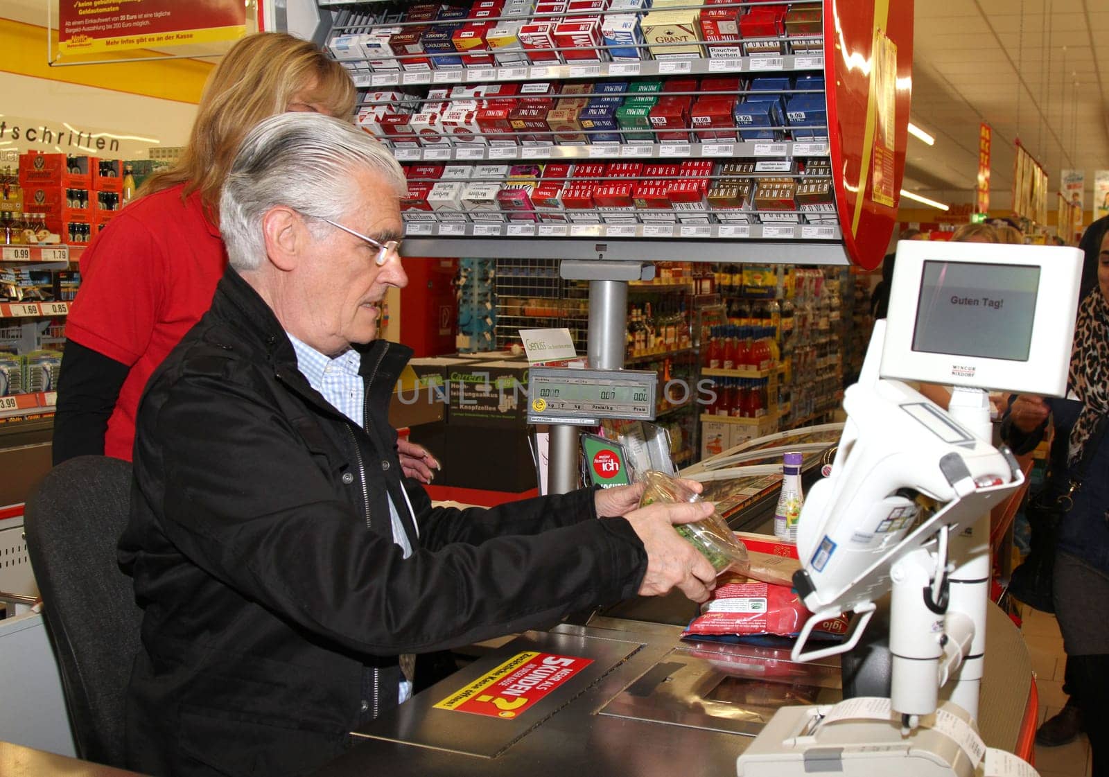 Sky du Mont at the request round-up action at Netto for disadvantaged children