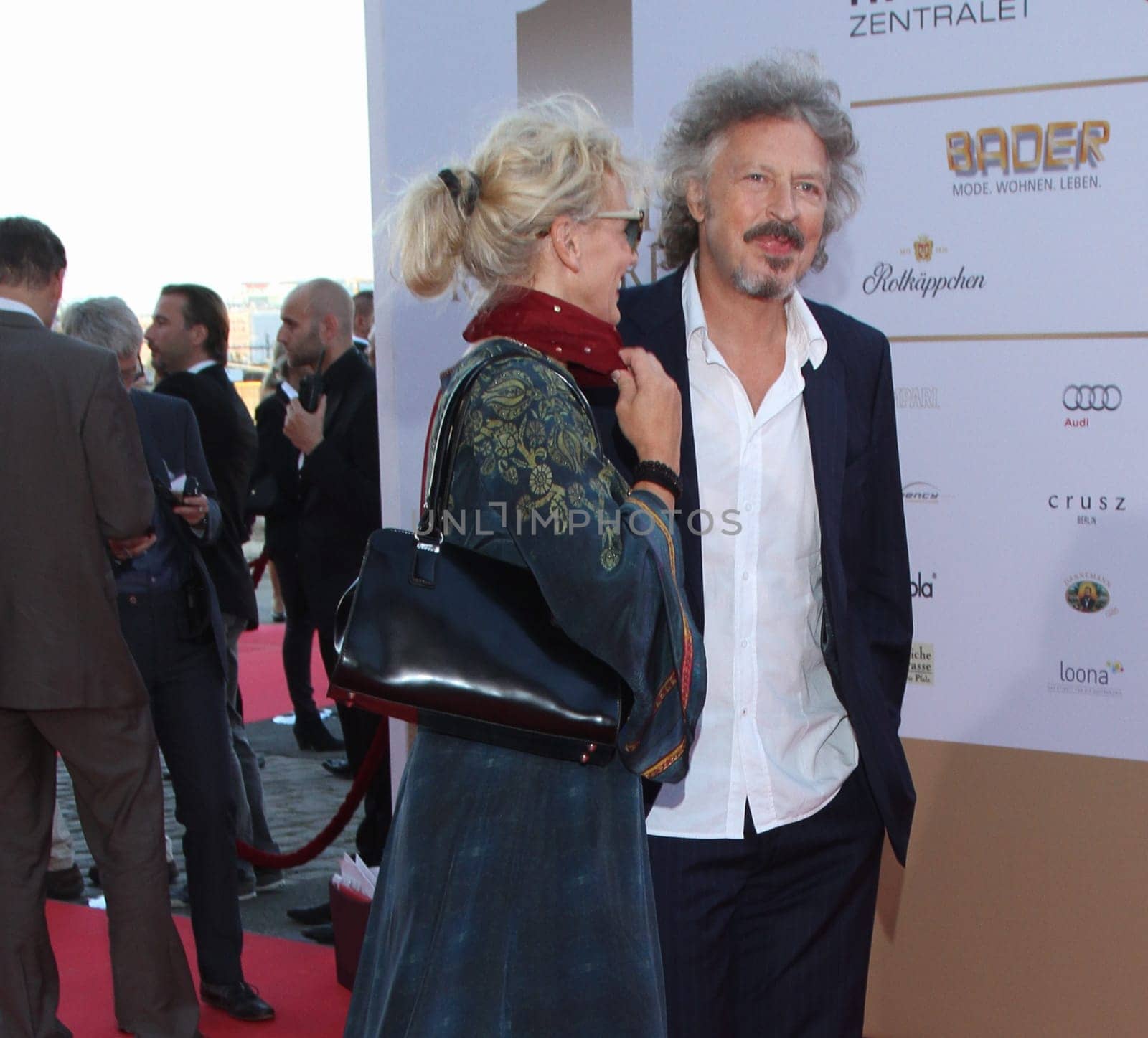 Wolfgang Niedecken with wife Martina ,Award ingess of the German Radio Prize 2013 in the Port of Hamburg ,Shed 52 ,05.09.2013