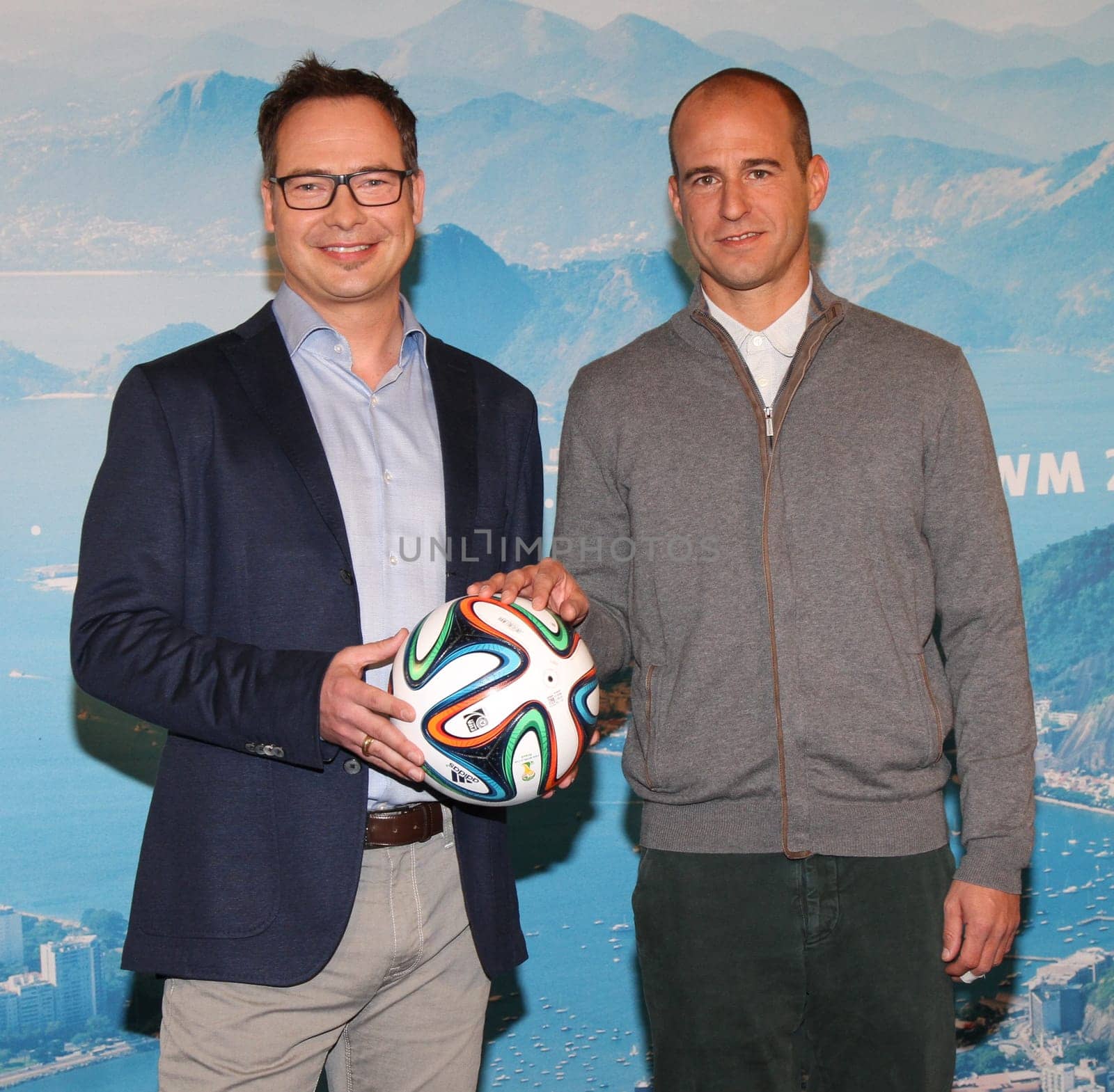 Matthias Opdenhoevel and Mehmet Scholl / Football WM PK in Hamburg