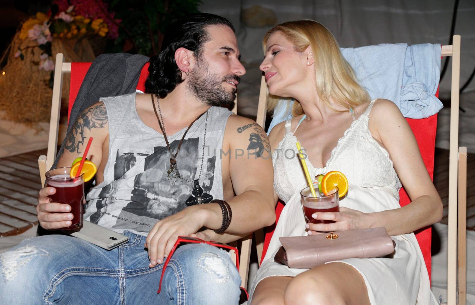 Marc Terenzi and Myriel at the Langnese Beach Center Party
