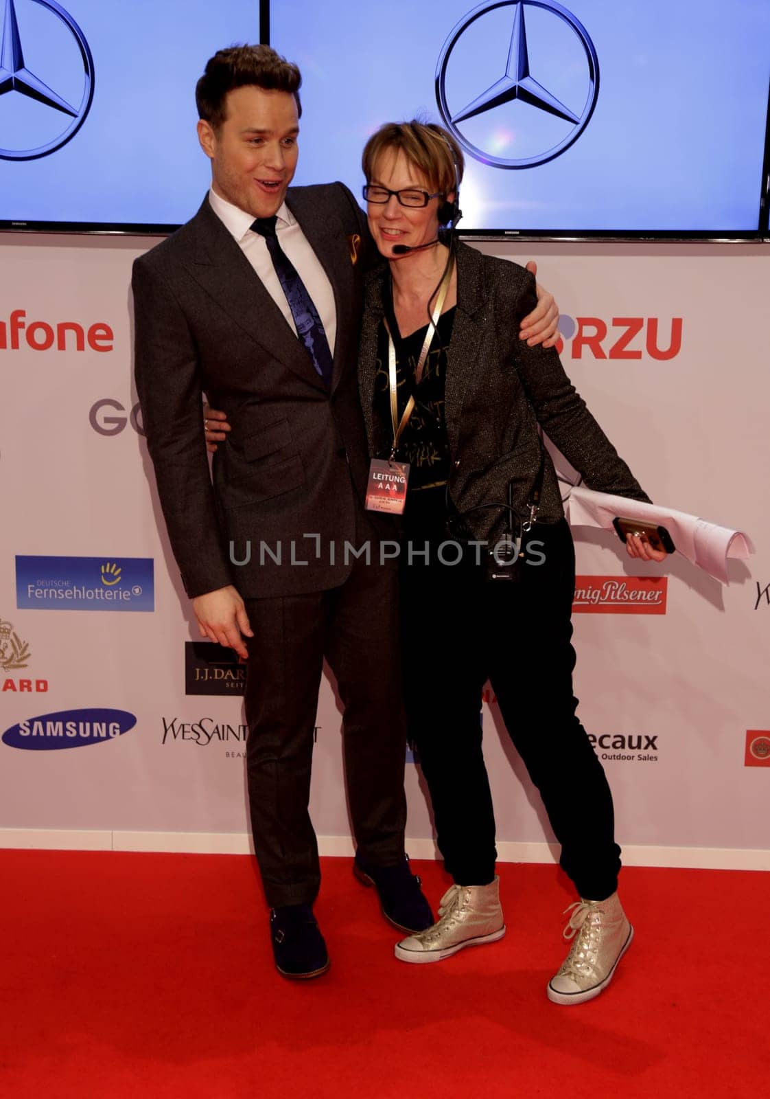 Olly Murs and Jutta Rottmann at the Golden Camera 2015 in Hamburg