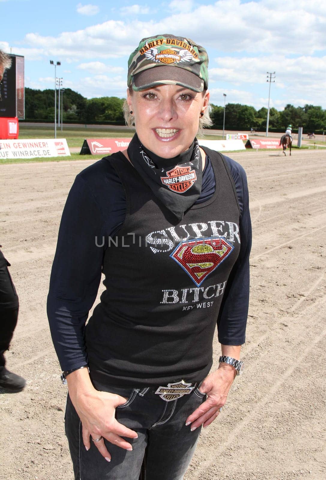 Tanja Schumann ,picture race day at the Trabrennbahn Hamburg with celebrities