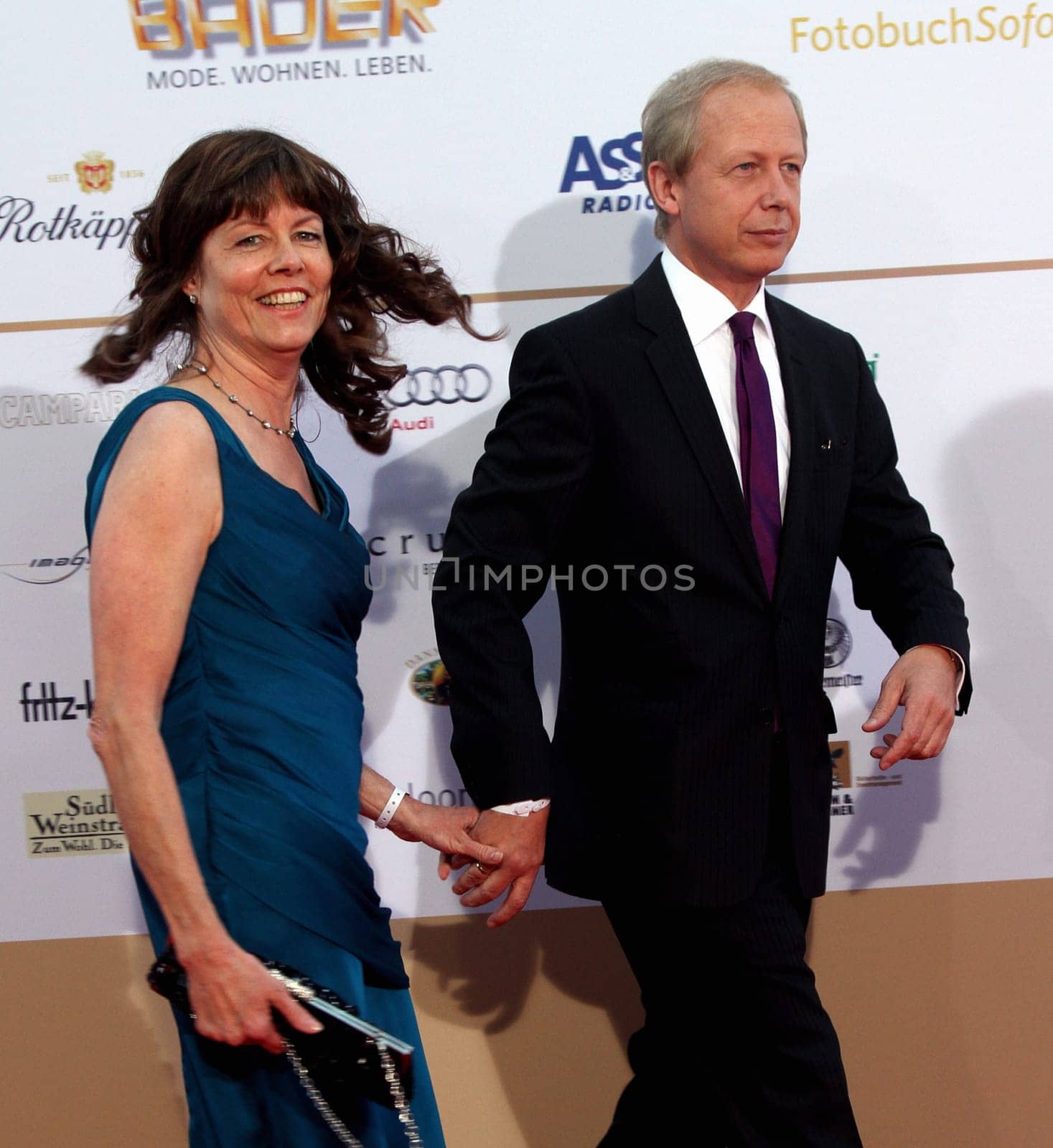 Tom Buhrow with Sabine Stamer ,Award ingess of the German Radio Prize 2013 in the Port of Hamburg ,Shed 52 ,05.09.2013