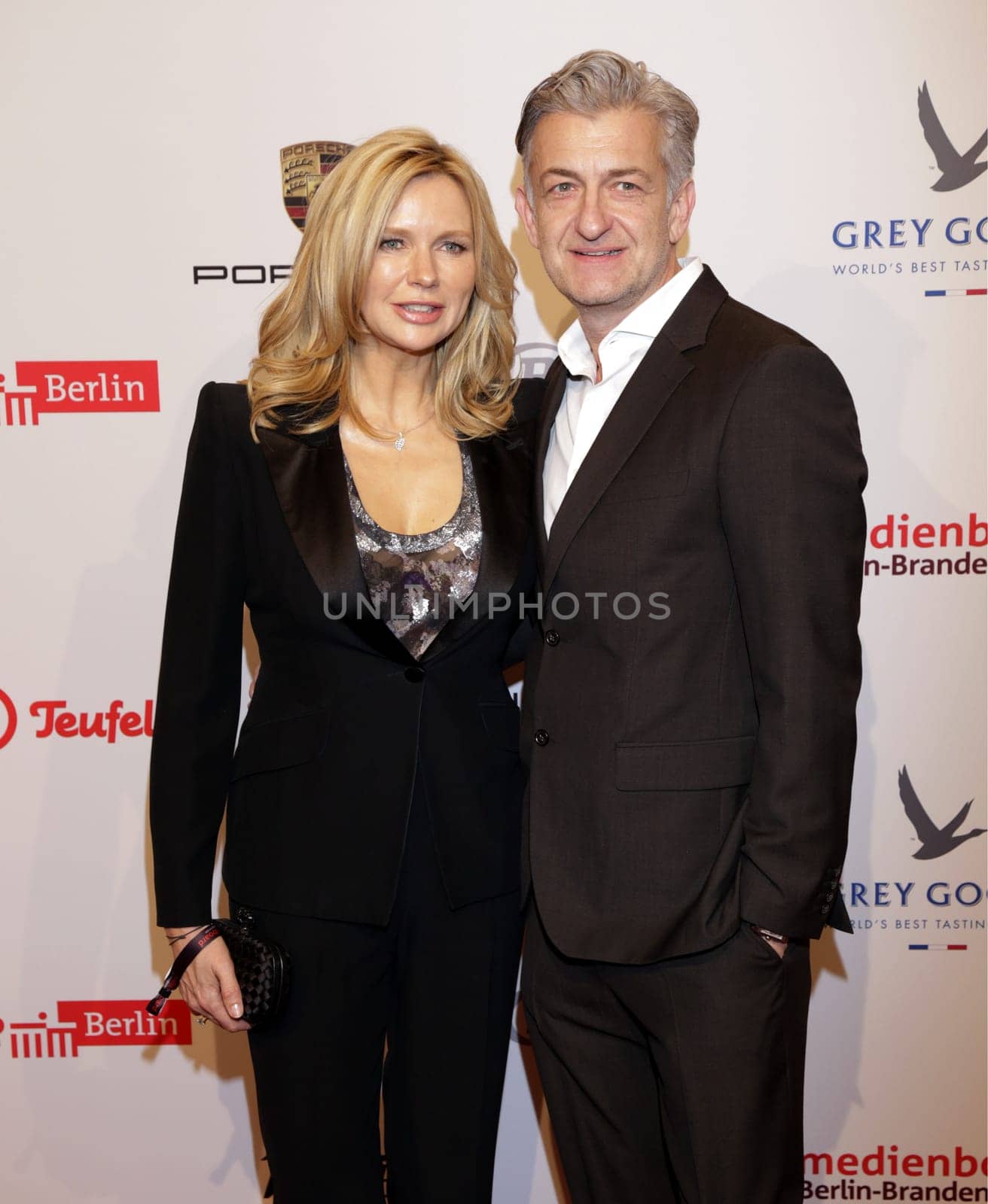 Veronika Ferres with Dominik Raake ,Mediaboard Reception of Berlin - Brandenburg at the Ritz Carlton Hotel Berlin 07.02.2015