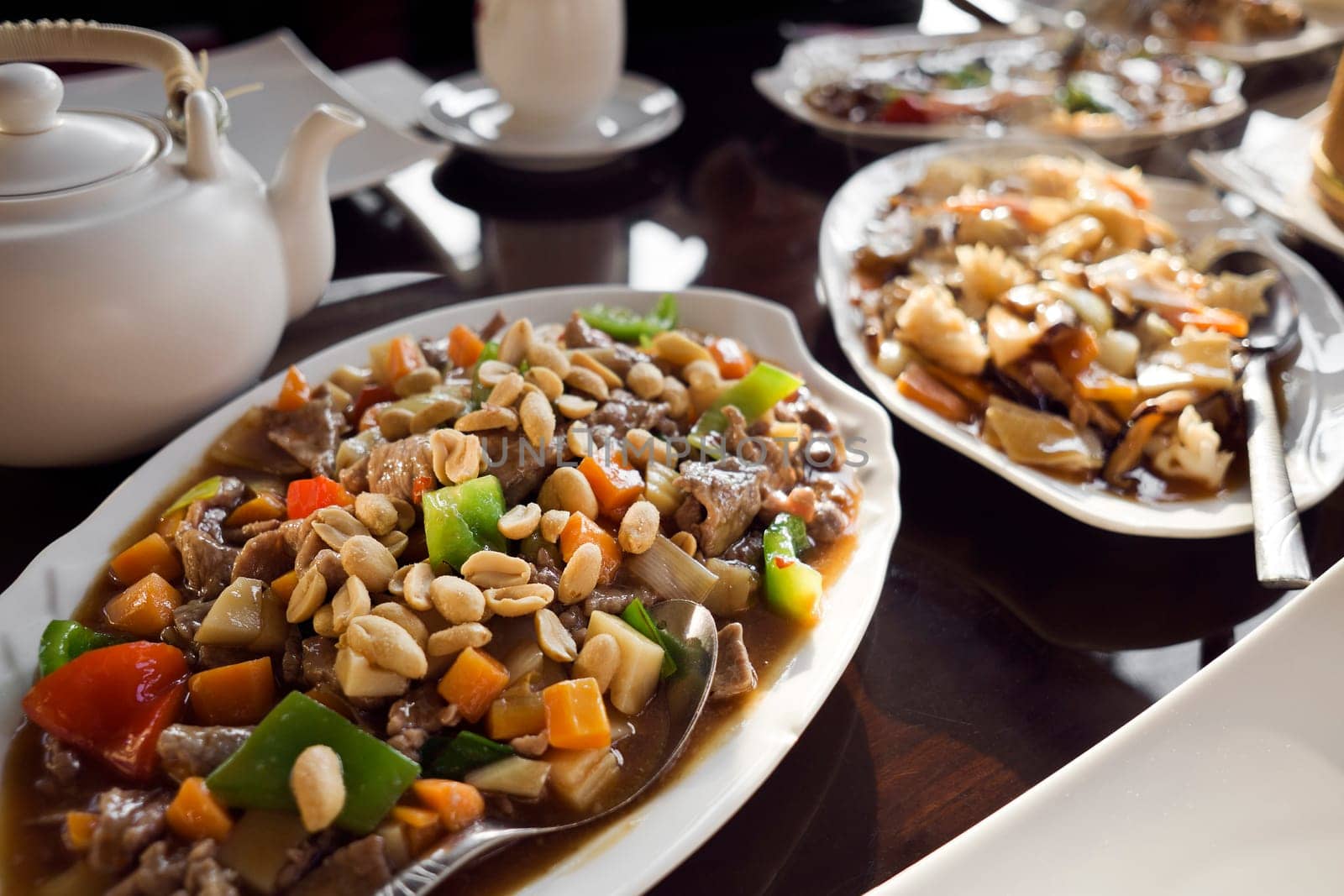 Fresh asian dish - chop suey close up.