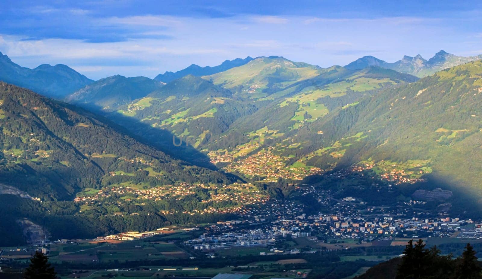 View on Chablais by sunrise sunlight, Switzerland
