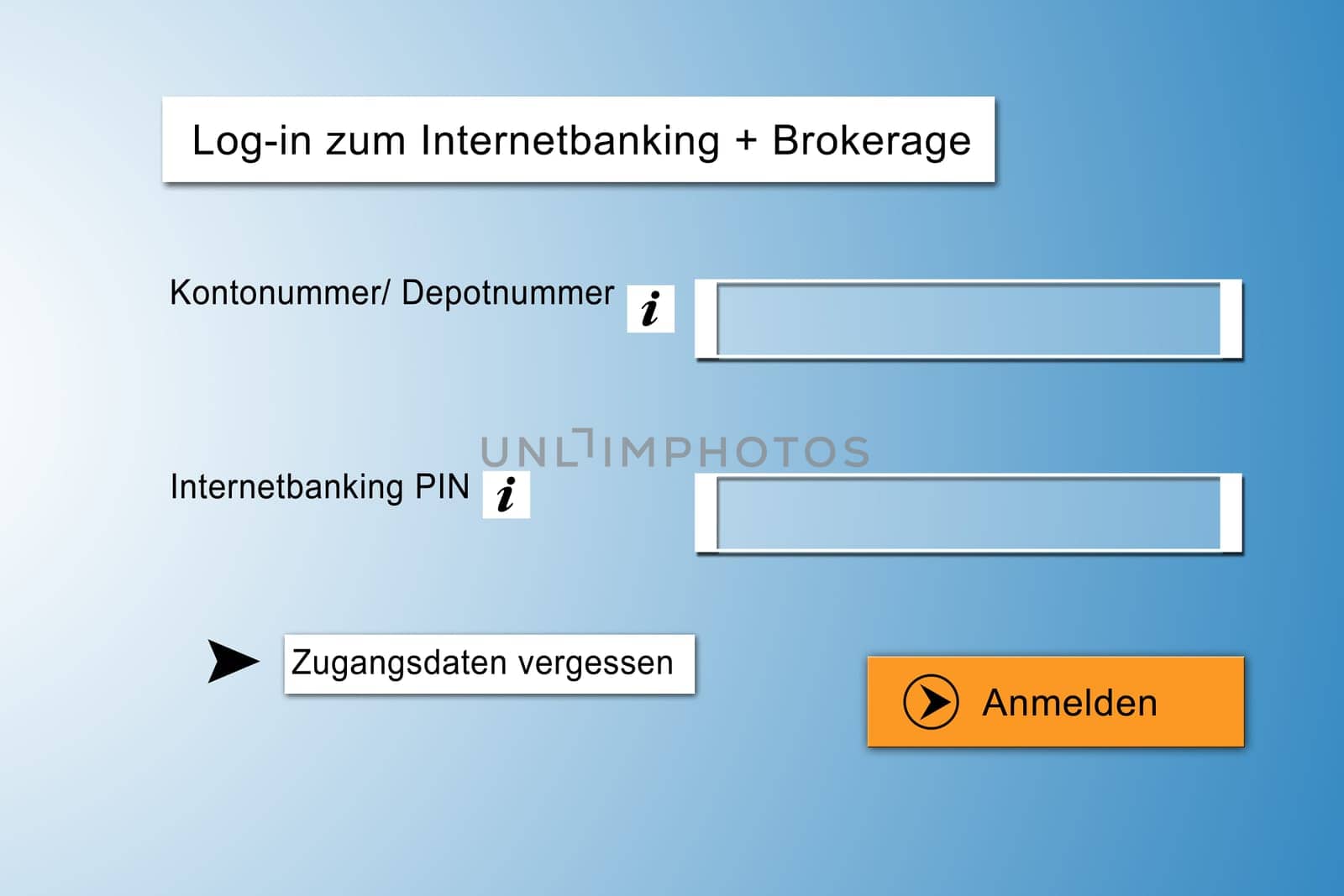 Online banking - illustration of a log-in account