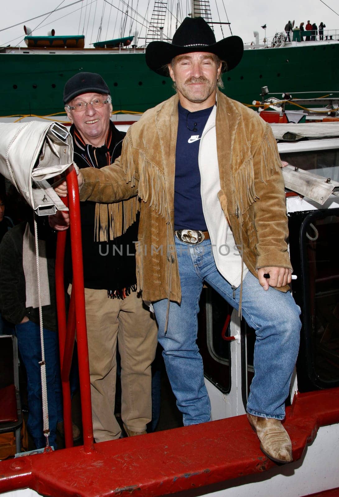 Konny Reimann and father Paul "Konnys Hafenrundfahrt"",the ""most famous emigrant"" of Germany makes a harbor tour and reading with fans on a barge in the port of Hamburg,Hamburg,18.10.2008"