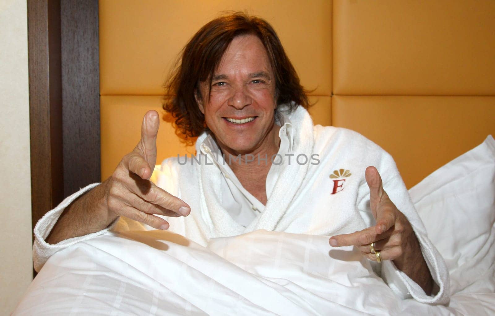 Juergen Drews in bed ,at the end of the press conference "My Star of the Year"",Hamburg"