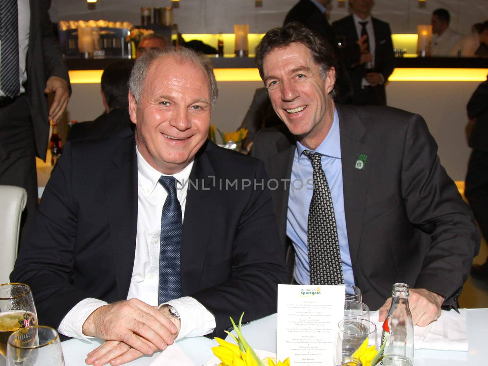 6th Hamburg Sports Gala of the Hamburg Sports Federation,Hamburg Chamber of Commerce,14.02.2011,will be given the prize for his life's work: Uli Hoeness and Helmut Schulte