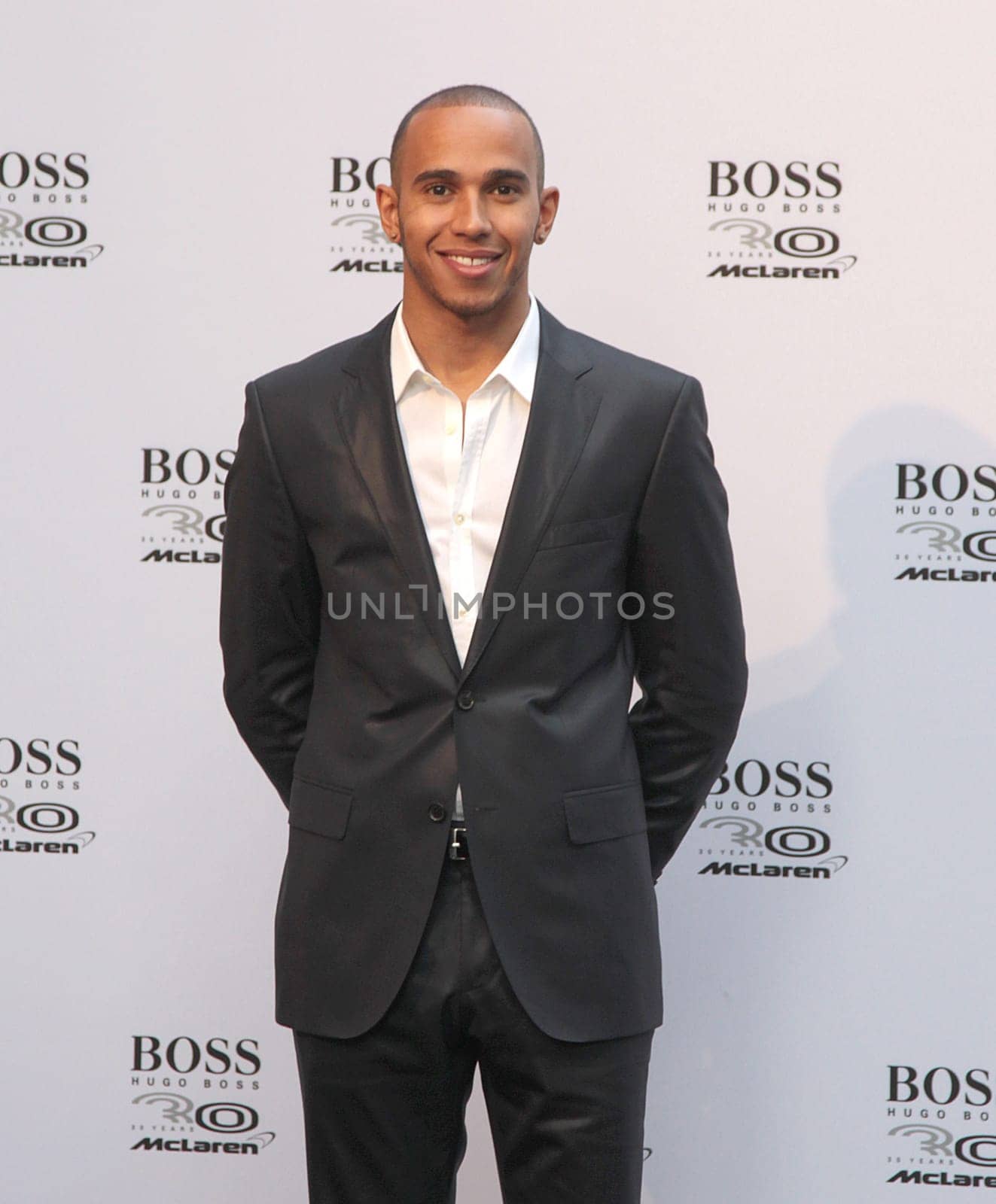 Lewis Hamilton attends the 30th shop jubilee of the luxury brand Hugo Boss in Hamburg,Neuer Wall,Hamburg,20.07.201