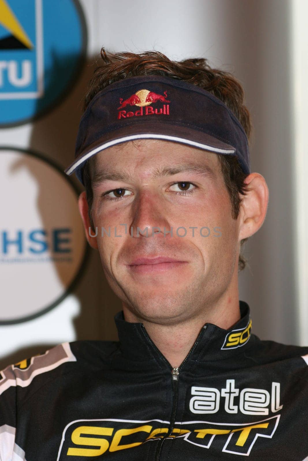 ITU TRIATHLON WORLD CUP 2005,Holsten CityMan ,men 3rd place Sven Riederer (SUI) at the press conference /07082005/