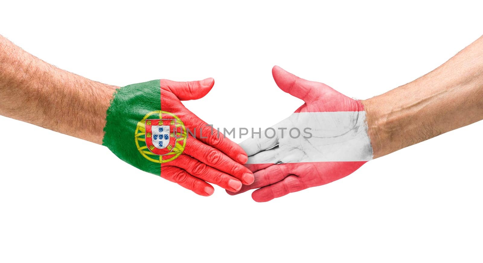 Football teams - Handshake between Portugal and Austria