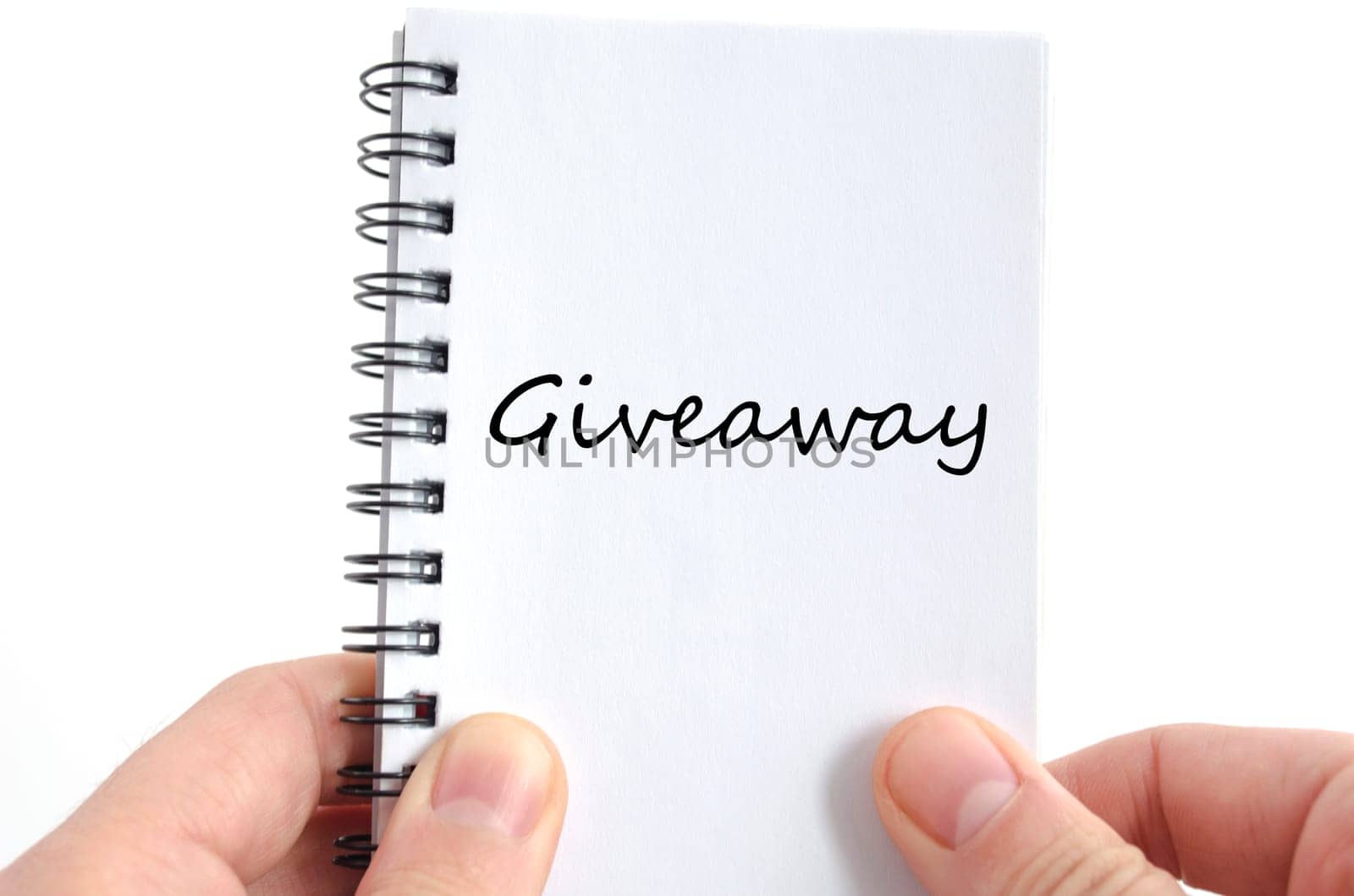Giveaway text concept isolated over white background