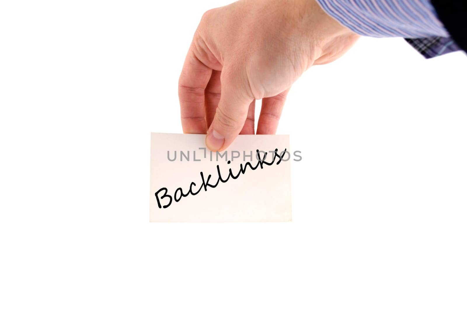 Backlinks text concept isolated over white background