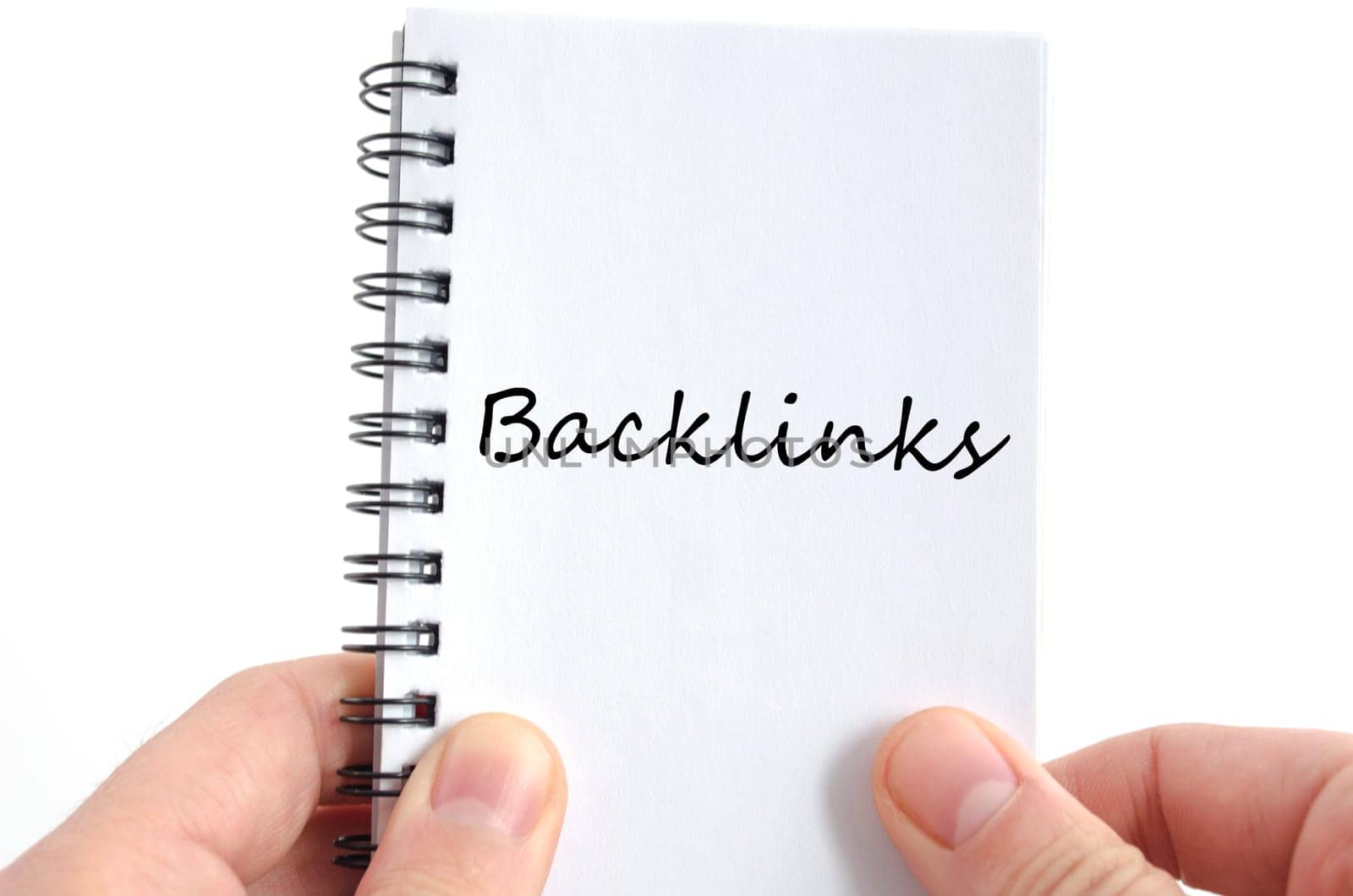 Backlinks text concept isolated over white background