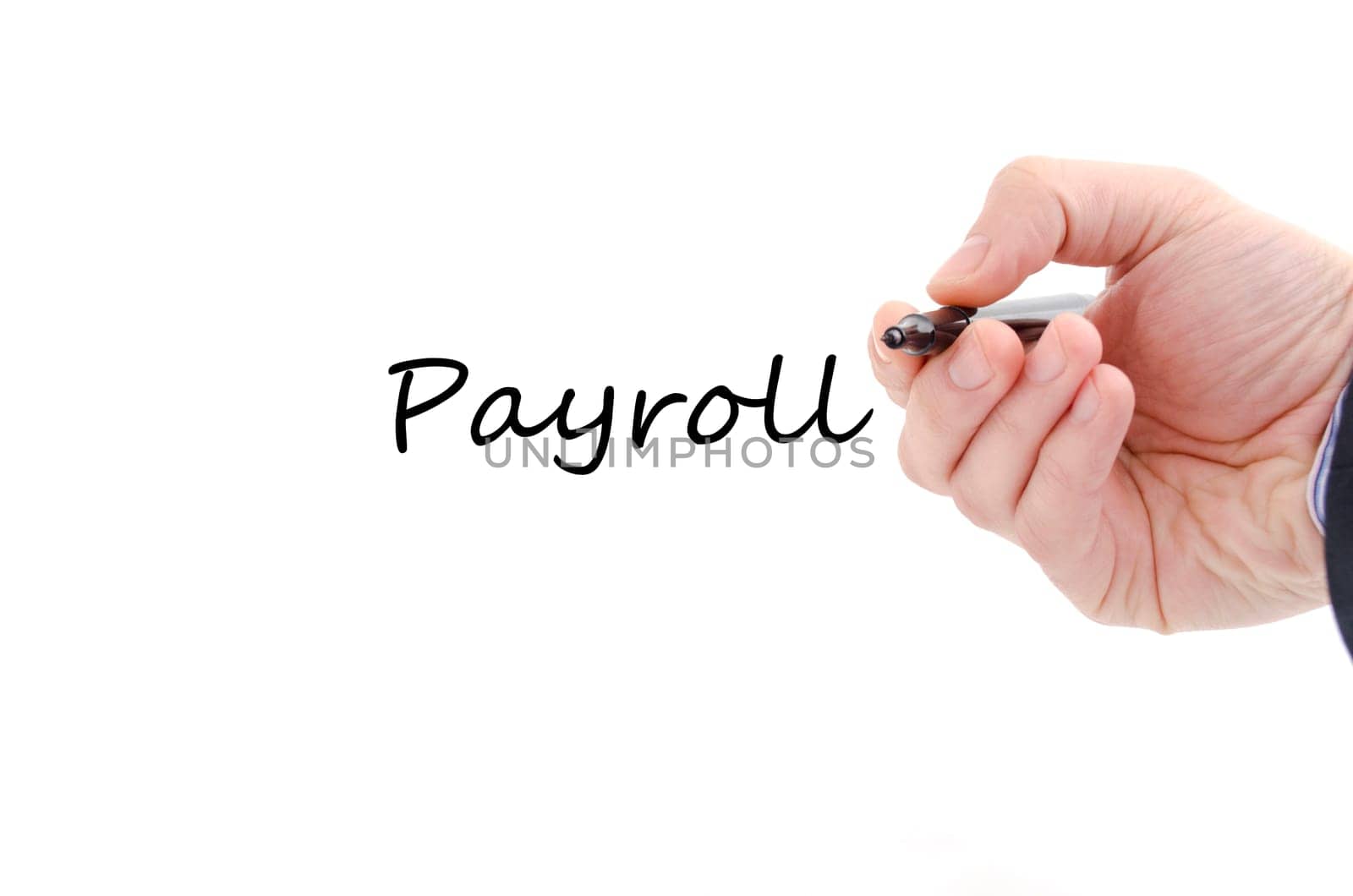 Payroll text concept isolated over white background
