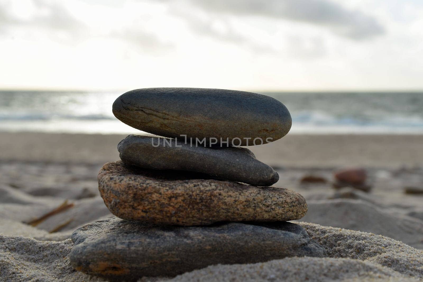 Stone tower on the beach